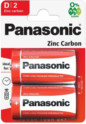 Батарейка Panasonic ZINK CARBON D R20 уп. 2 шт